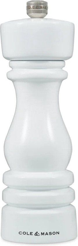 Cole & Mason Pepermolen London 18cm Beech Glanzend Wit