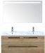 BES LED Seville Badmeubelset 120 cm - 2 Laden Natuur Eiken - Wastafel Enjoy Dubbel met Sence Spiegel