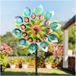 Tuin Icecat Tuin windspinner, metalen windmolen, grote windsculptuur, outdoor metalen dubbelzijdige windsculptuur en windmolen 20 inch diameter 73 inch hoogte voor buiten, tuin, terras, gazon, tuindecoratie