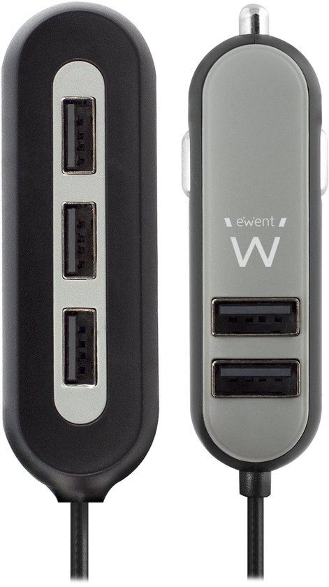 Ewent - 5-Poorts Usb-Autolader - 10.8 A