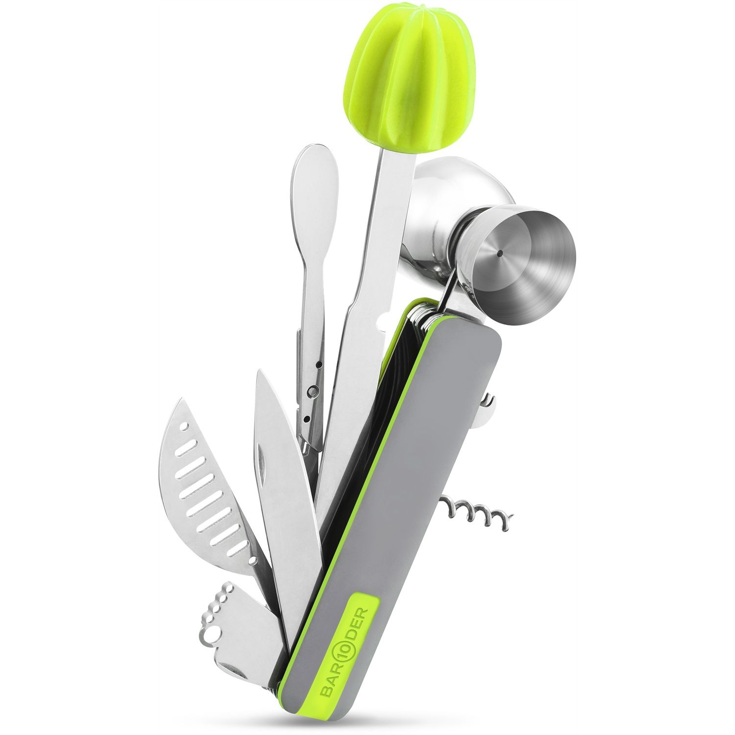 Bar10der Cocktail Bartool - 10 functies - Groen