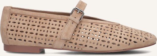 BiBi Lou Ballerina's Dames Beige Suède Ronde Neus Gesp