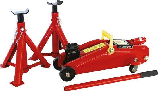 Carpoint Verrijdbare Garagekrik & Assteunen 2 Ton | Krik 2000KG