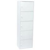 Meuble WERKA PRO - 9679 – opbergkast – 133 x 40 x 29 cm – wit – 5 deuren