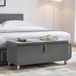 Vida Designs Valencia Opbergpoef, stof in lichtgrijs fluweel, 100 x 40 x 44 cm