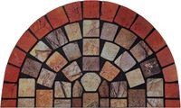 Merkloos Nicoman Elegante Tegelmat Barrière Deurmat Milieuvriendelijke Kras- en Slipvaste Binnen-/Buitendeurmat, Halve Maan (75x44cm), Rode Rand
