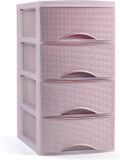 Plasticforte Ladeblokje/bureau organizer met 4 lades - roze - H34 x B18 x D25 cm