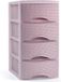 Plasticforte Ladeblokje/bureau organizer met 4 lades - roze - H34 x B18 x D25 cm