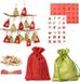 DuneDesign Vulbare Adventskalender - 24 Geschenkzakken - DIY Kerstversiering - Complete Knutselkit
