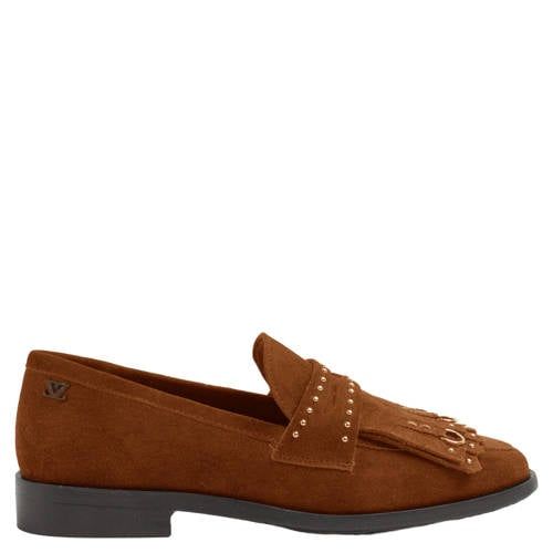 Lazamani Suus leren loafers met franjes - cognac