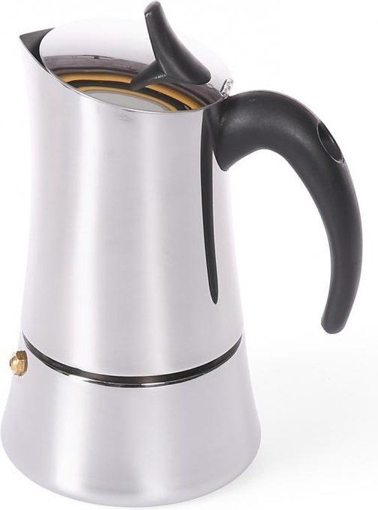 Ilsa Elly - Espresso Maker - Moka Pot - 2 Cups - Induction - Stainless Steel & Black