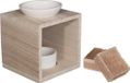 Ideas 4 Seasons Amberblokjes/geurblokjes cadeauset - Sandelhout geur - Inclusief geurbrander