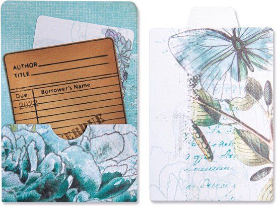 Sizzix Thinlits Die Set Library Pocket ATC Card & Tabs 5stuks