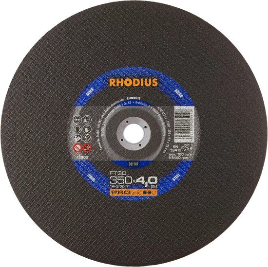 Rhodius - 201187 FT30 PROline II - Doorslijpschijven - 350 x 25,4 x 4mm - Set van 10