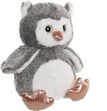 ITEM international Items speelgoed Uil vogel knuffeldier van zachte pluche - grijs - 23 cm