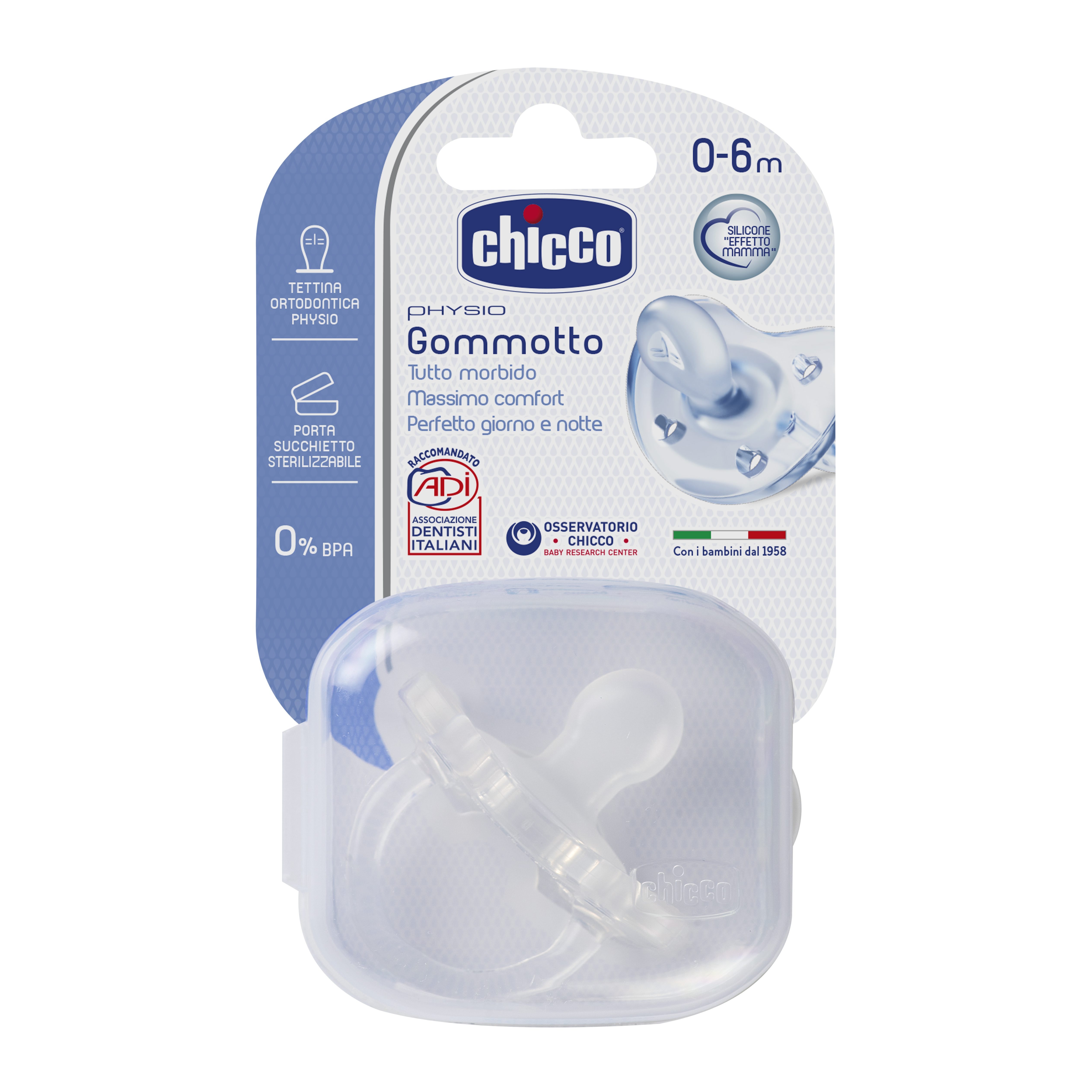Chicco Fopspeen Soft Silicone 0m+ transparant
