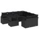 vidaXL Tuinbank Set 9-delig Zwart Poly Rattan