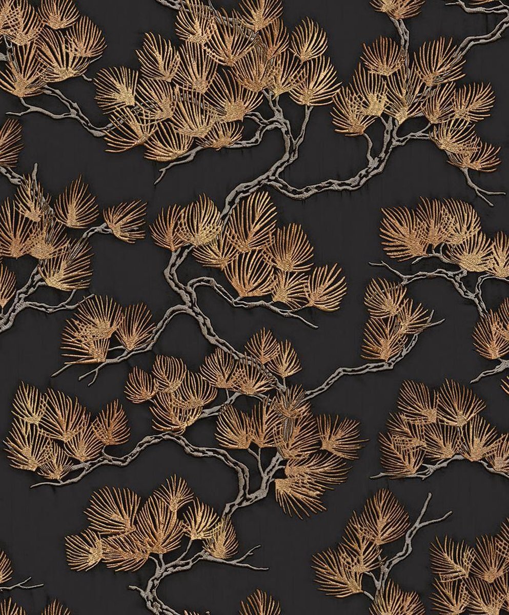 Dutch Wallcoverings Wall Fabric pine tree black - WF121015
