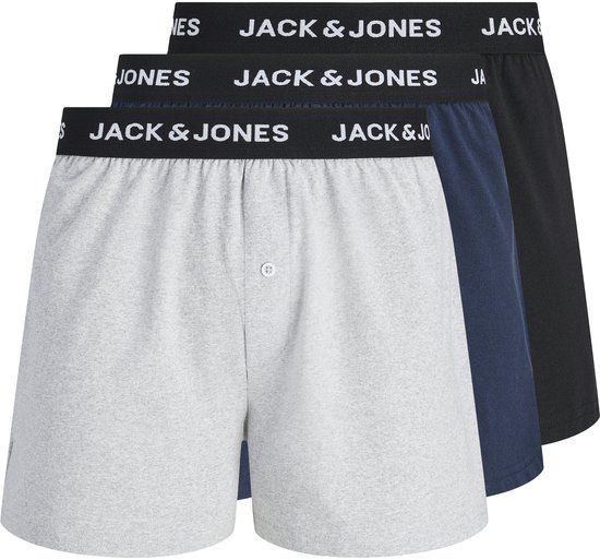 JACK&JONES - JACJONES BASIC JERSEY BOXERS 3 PACK - Heren - Navy Blazer - Effen - Katoen/Polyester - Maat L