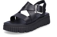 Tamaris - Dames - Zwarte Suède Platte Sandalen - Maat 39
