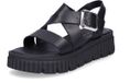 Tamaris - Dames - Zwarte Suède Platte Sandalen - Maat 39