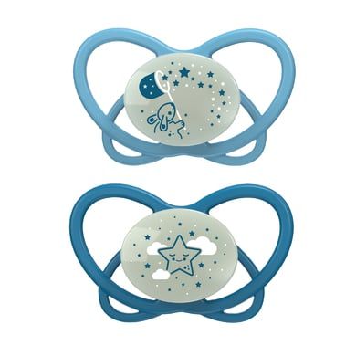 nip® Night pacifier My Butterfly Night Green, size 1 (0-6 months), silicone blue