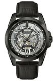Bulova Sutton Skeleton 98A304 Horloge - Leer - Zwart - Ø 42 mm