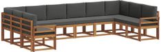 vidaXL Ensemble de salon d'angle 10 places Acacia bois Naturel et anthracite
