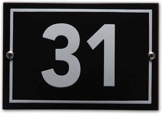 EmailleDesignÂ® Huisnummer model Phil nr. 31