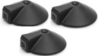 Dulimex Deurstopper/deurbuffer - 3x - D85mm - RVS - Zwart