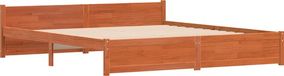 vidaXL Bedframe Bruin 205,5 x 185,5 x 51 cm Massief grenenhout