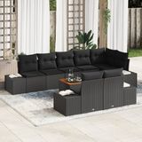 vidaXL - Tuinbank - Set - 4 zitplekken - Zwart - Polyrattan