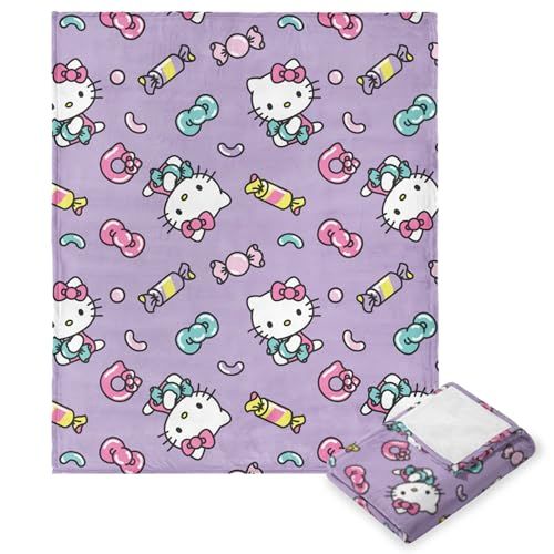 Northwest Hello Kitty Silk Touch Gooi Deken, 46" x 60", Snoep Schattig