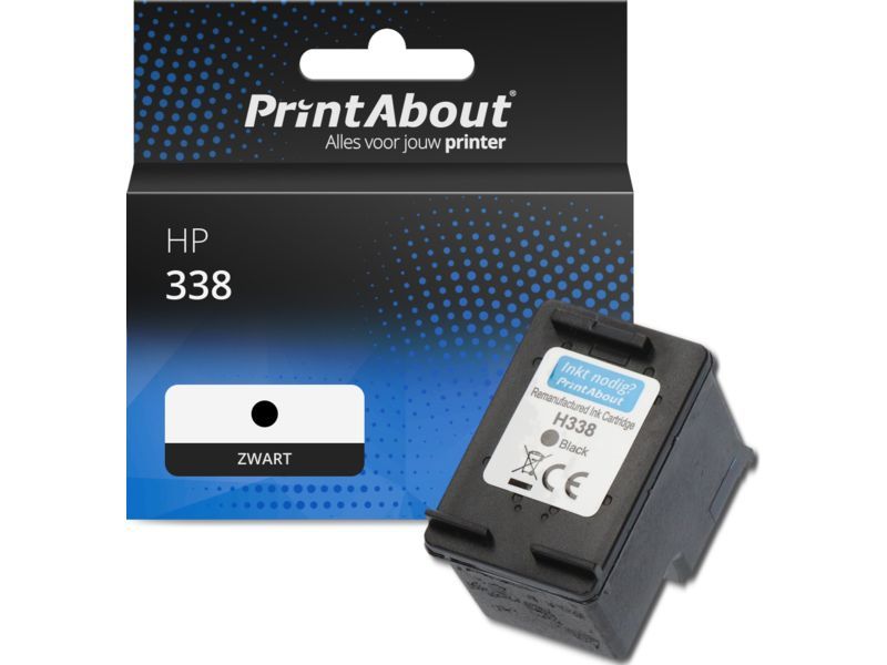 PrintAbout Inktcartridge 338 (C8765EE) Zwart geschikt voor HP