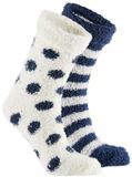Apollo bedsokken / huissokken - kinderen - 2-pack - navy/wit - one size