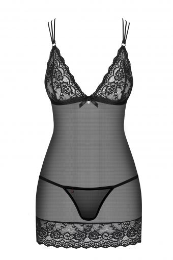 Obsessive 854-CHE-1 S/M Onderhemd Zwart Polyamide