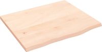 vidaXL Wastafelblad 60x50x2 cm onbehandeld massief eikenhout