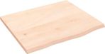 vidaXL Wastafelblad 60x50x2 cm onbehandeld massief eikenhout