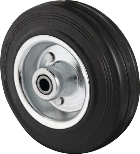 Promat/Tecwerk Reservewiel | Wiel-Ø 125 mm | draagvermogen 100 kg | massief rubber zwart | As-Ø 15 mm naaf lengte 50 mm - 3000276038