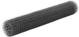 vidaXL Kippengaas 25x1 m staal met PVC coating grijs