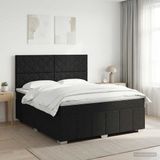 vidaXL Boxspringbed met matras met hoofdeinde Zwart 180 x 200 cm Stof