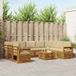 vidaXL - Salon d'angle - 9 places assises - Naturel et beige - Acacia bois