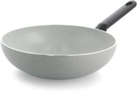 BK Universe Wokpan 28cm - 3.69L - Revêtement antiadhésif sans PFAS - Wok induction - Wok en céramique - Résistant au four jusqu'à 160°C - Poignée froide - Gris/Granit
