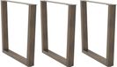 Pieds de table 3 pcs forme V 80x(72-73,3) cm acier naturel