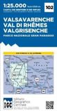 Carta IGC Wandelkaart Italiaanse Alpen Blad 102 - Valsavarenche 1:25.000