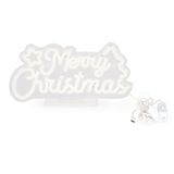Legami Led-lichtbord met neoneffect, decoratie, alleen voor gebruik binnenshuis, afneembare basis, stroomvoorziening met type C-kabel, thema Merry Christmas