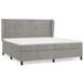 VidaXL Boxspringbed met matras, fluweel, lichtgrijs, 200x200 cm