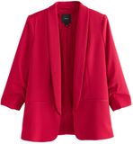 Next - Dames - Ruimvallende petite blazer met ruches aan de mouwen - Petite - Rood