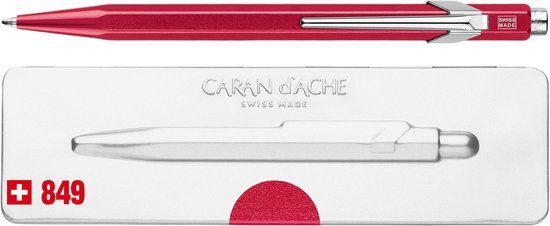 CARAN D'ACHE 849 Classic Line drukbalpen, rood, aluminium, blauw