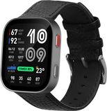 kwmobile lederen horlogebandje geschikt voor Amazfit Bip Max / Amazfit Bip 6 polsband - Echt leren smartwatch bandje - Activity tracker horloge band in zwart